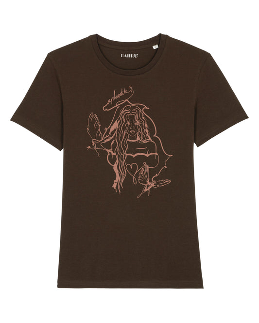 T-shirt avec dessin d'Aphrodite - MARRON