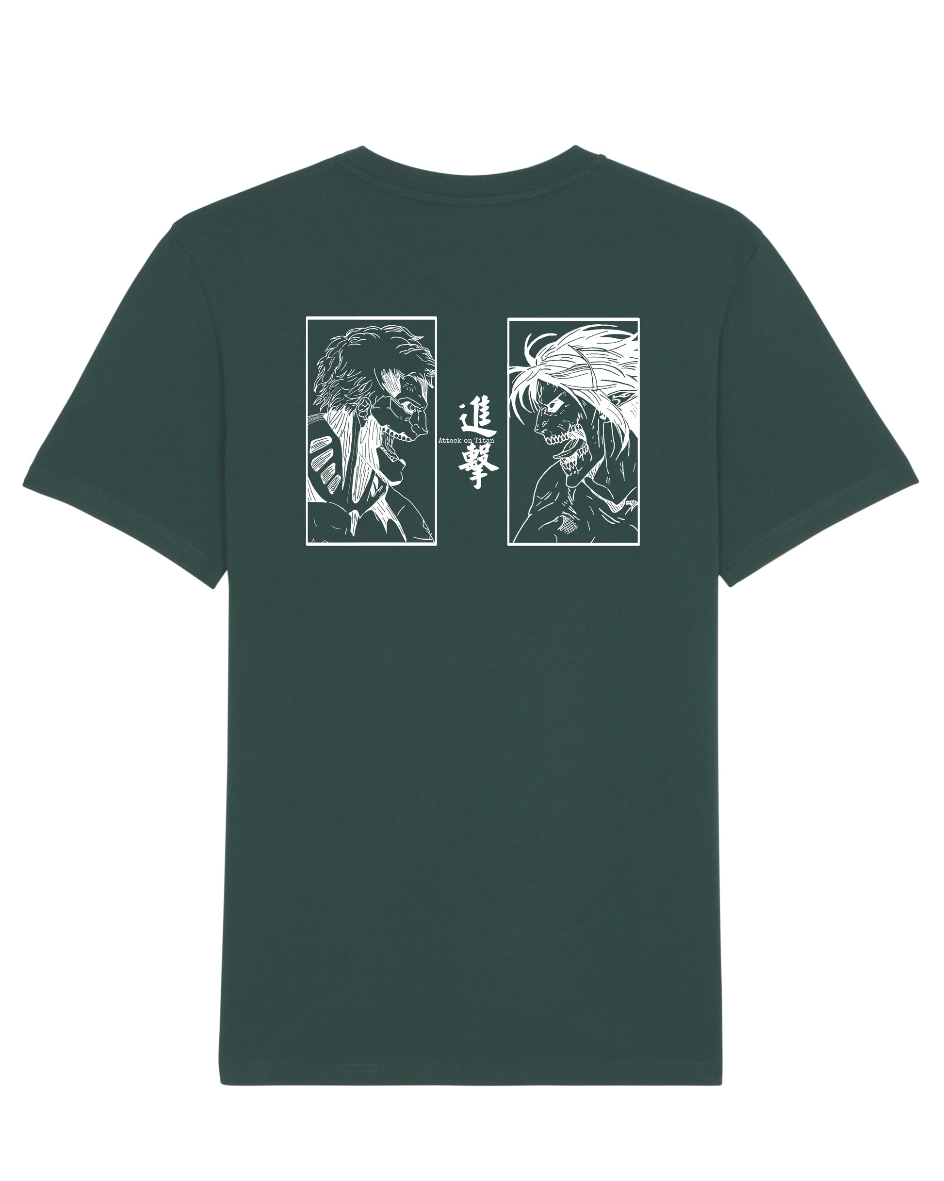 T-shirt Reiner Braun et Eren Jager de l'Attaque des Titans - VERT