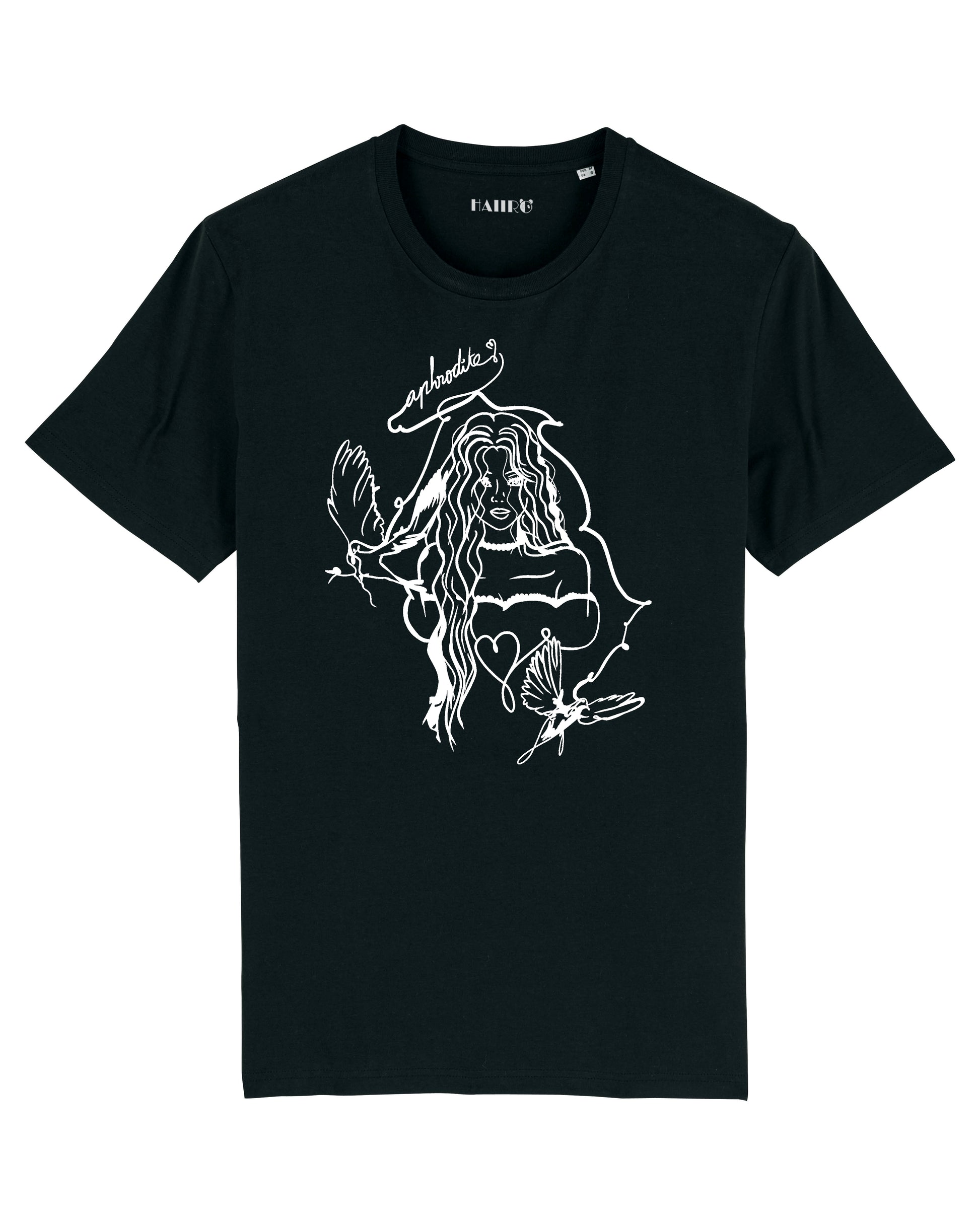 T-shirt avec dessin d'Aphrodite - NOIR