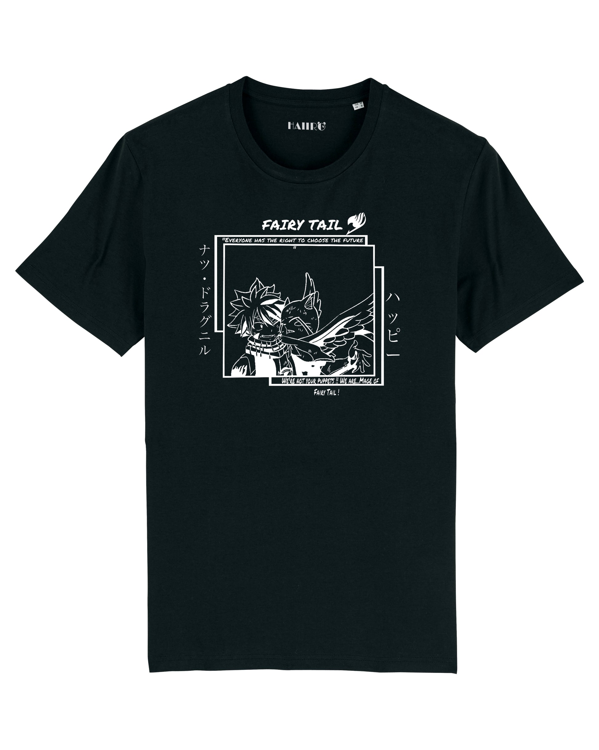 T-shirt Natsu Dragnir et Happy de Fairy Tail - NOIR