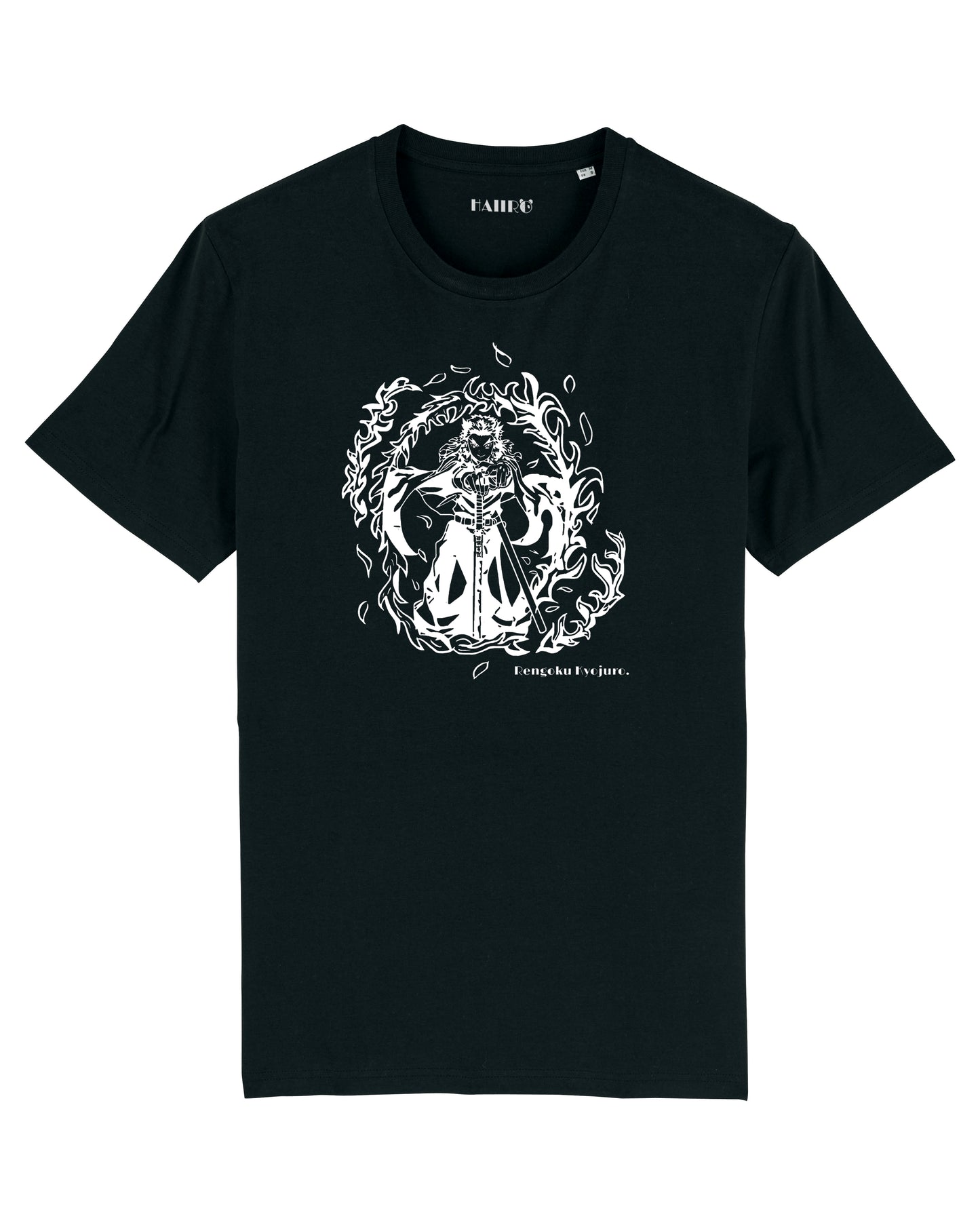 T-shirt Rengoku Kyojuro de l'anime Demon Slayer Kimetsu no Yaiba - NOIR