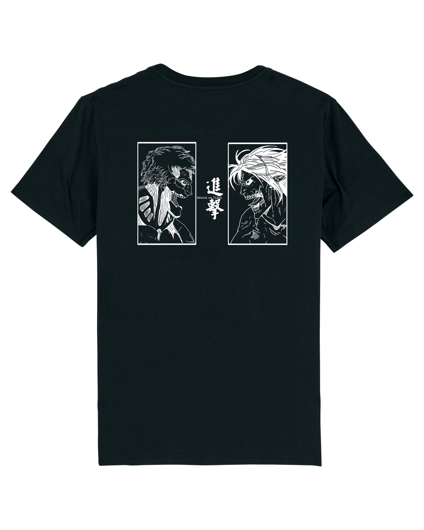 T-shirt Reiner Braun et Eren Jager de l'Attaque des Titans - NOIR