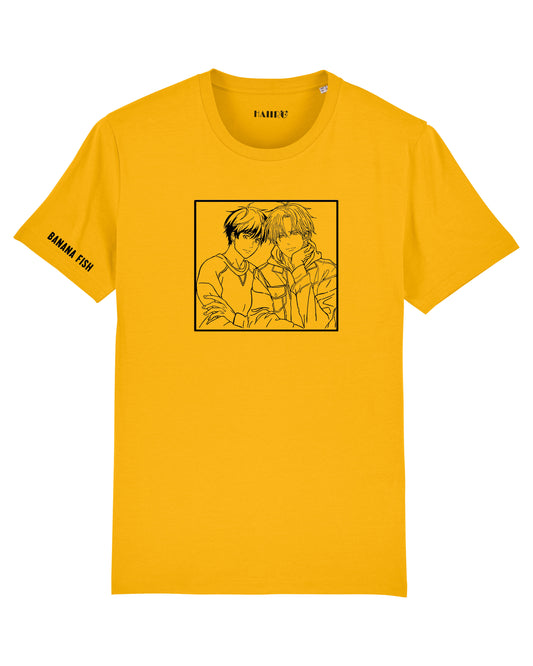 T-shirt anime Banana Fish avec Eiji et Ash - JAUNE