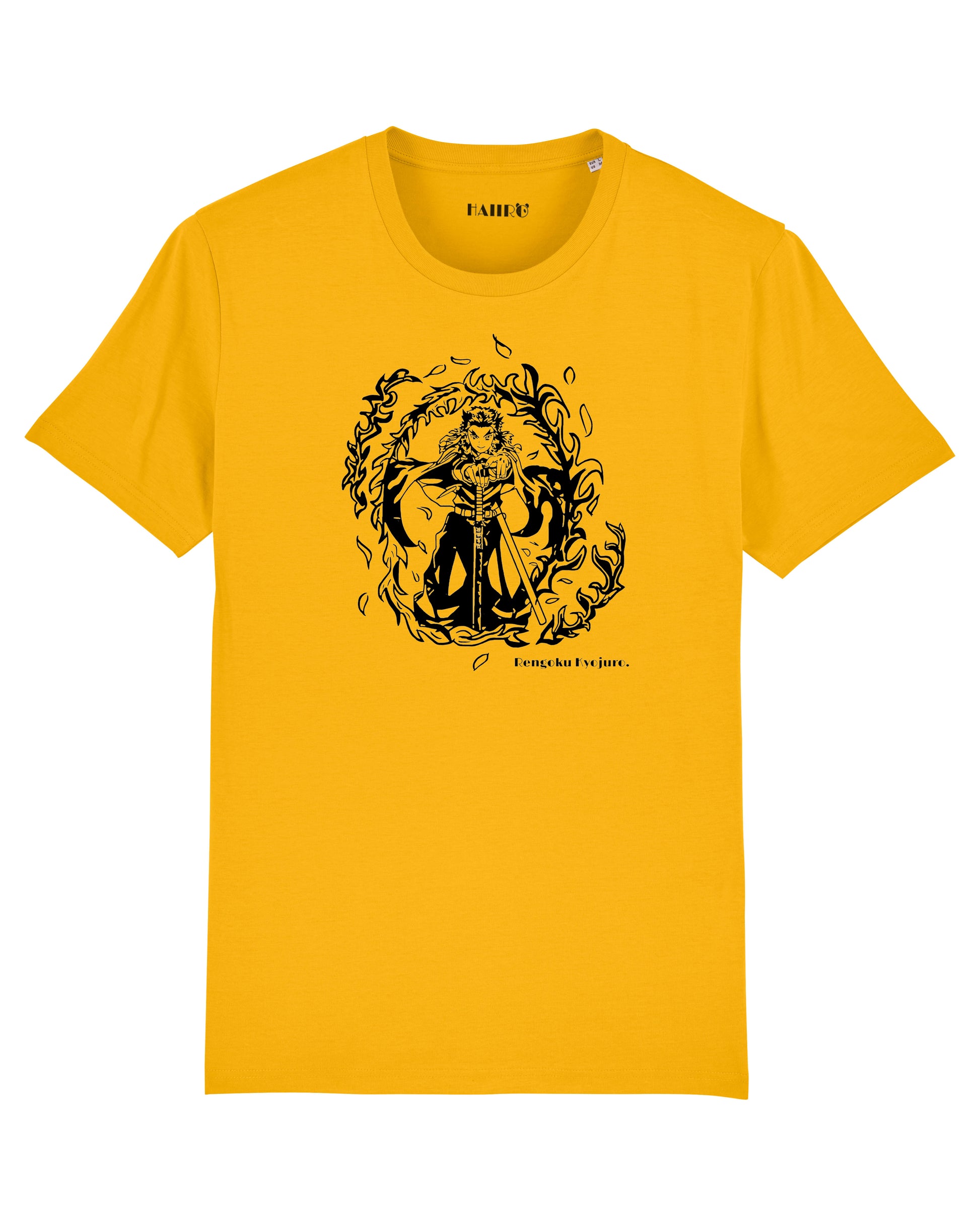 T-shirt Rengoku Kyojuro de l'anime Demon Slayer Kimetsu no Yaiba - JAUNE