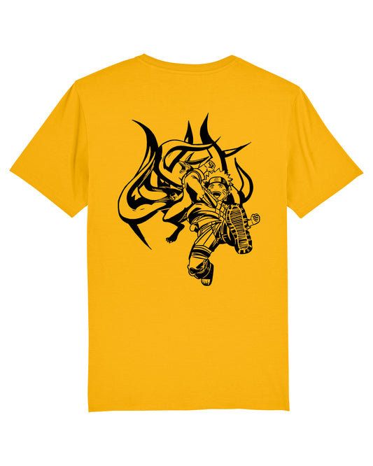 T-shirt Kyubi et Naruto Uzumaki - JAUNE