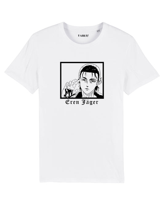 T-shirt Eren Yeager de l'Attaque des Titans - BLANC