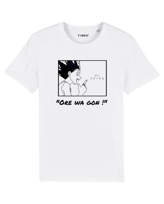 T-shirt Gon Freecss "Ore wa gon" de Hunter X Huter - BLANC