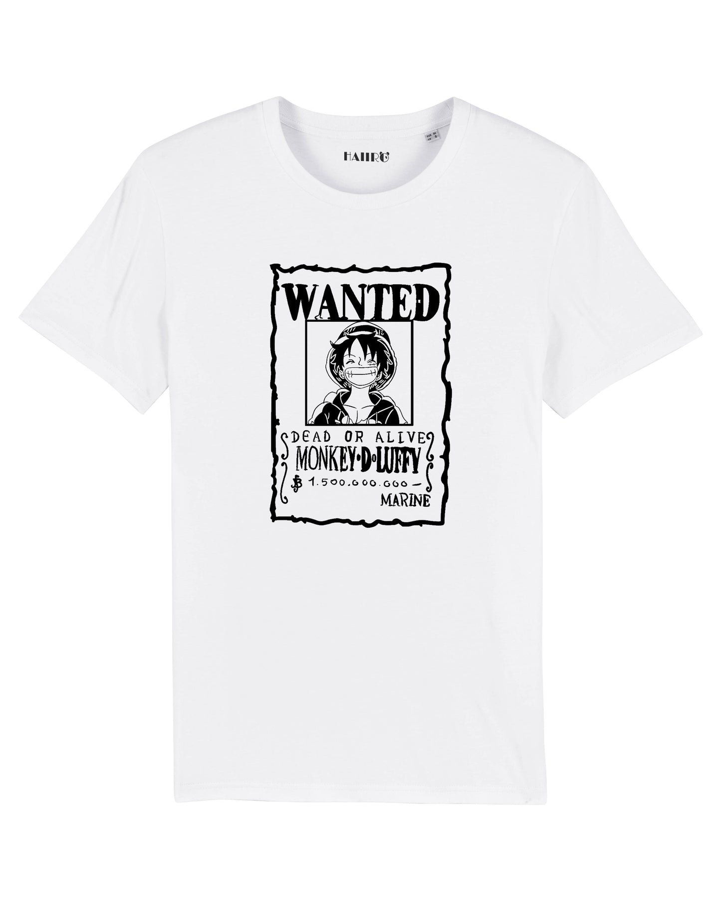 T-shirt wanted Luffy One Piece - BLANC