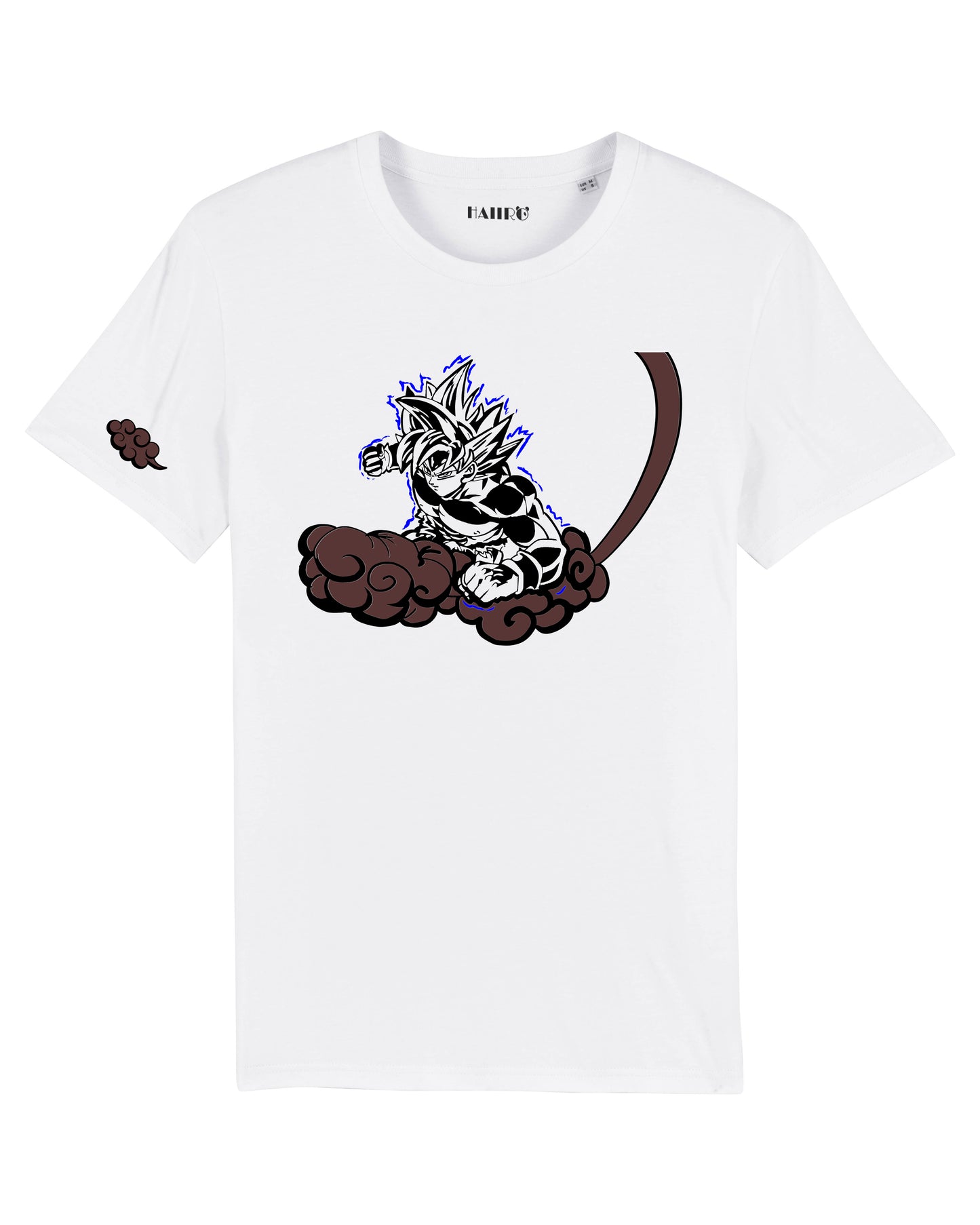 T-shirt Son Goku Super Saiyan Ultra Instinct de l'anime Dragon Ball Z - BLANC