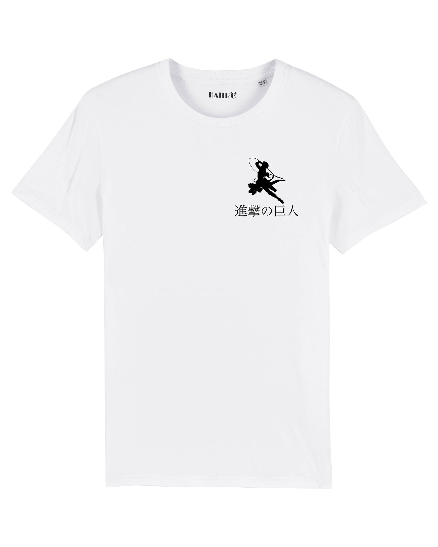 T-shirt logo Livai Ackerman et Snk de l'anime Attaque des Titans - BLANC