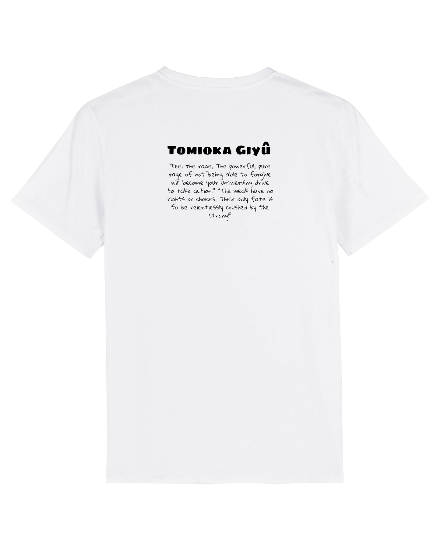 T-shirt citation de Giyu Tomioka le Pilier de l'eau dans Demon Slayer - BLANC