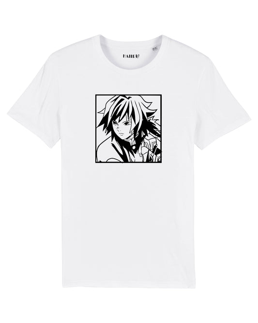 T-shirt Giyu Tomioka le Pilier de l'eau dans Demon Slayer - BLANC