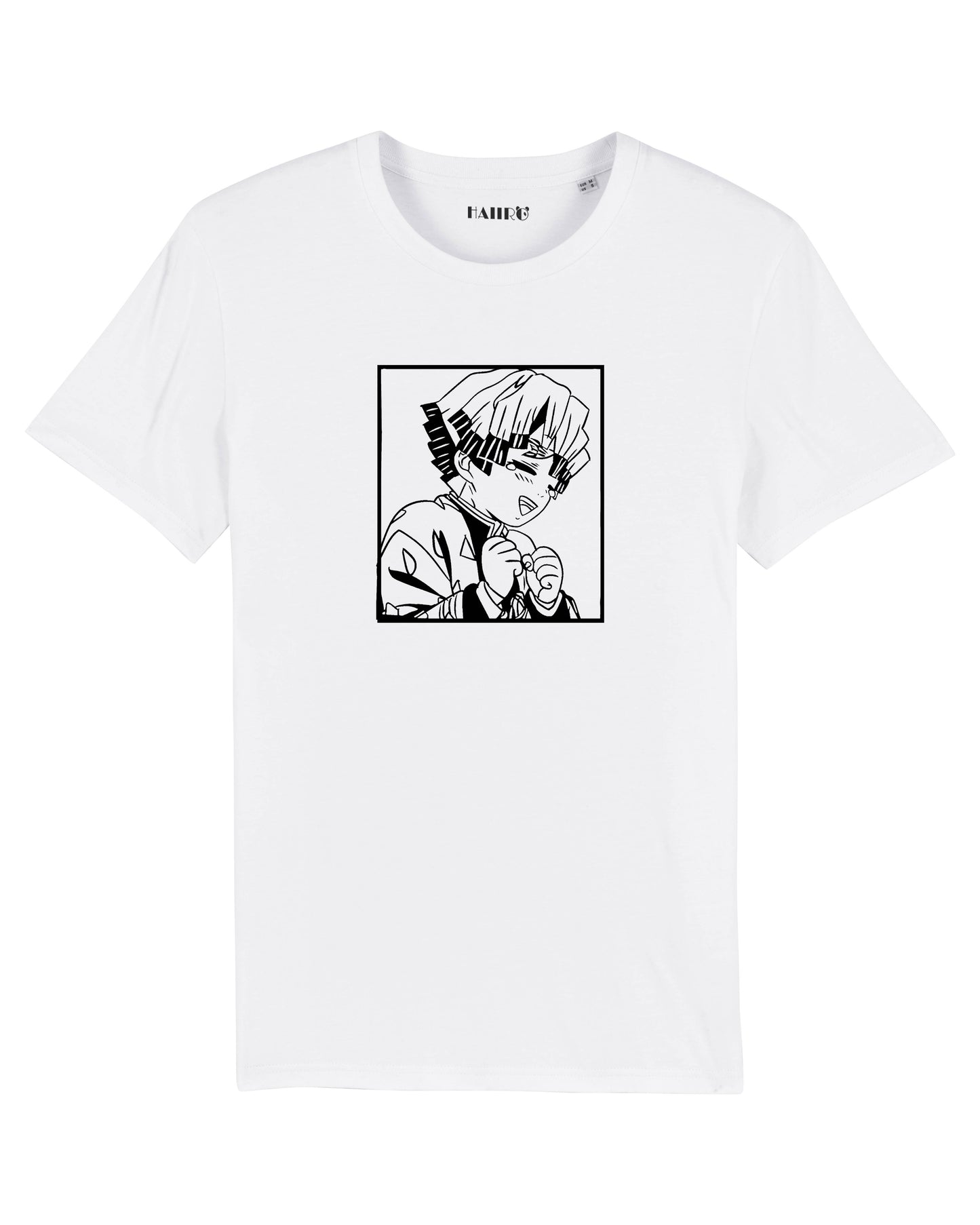 T-shirt Zenitsu Agatsuma de l'anime Demon Slayer - BLANC