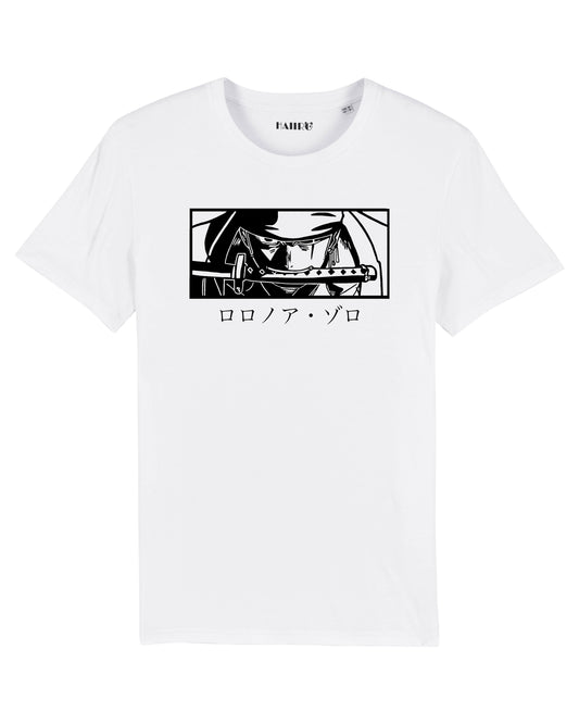 T-shirt Zoro Roronoa de l'anime One Piece - BLANC